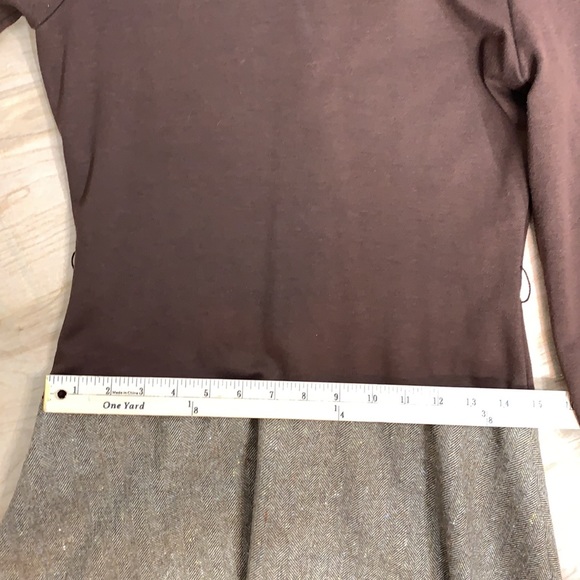 Vintage Wool Herringbone Turtleneck Dress Size 6 - Picture 10 of 14